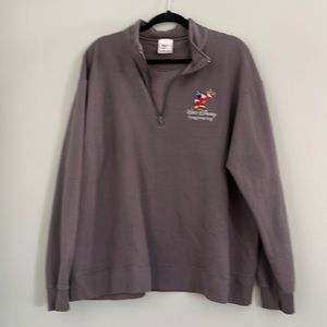 Walt Disney Imagineering WDI Sweatshirt Pullover 3/4 Zip Collar Grey 2XL